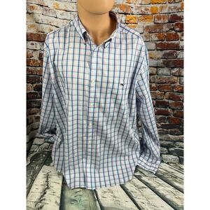 Vineyard Vines Men's Long‎ Sleeve Plaid Button Down Shirt Whale Logo Size XL